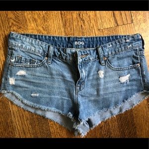BDG denim shorts, low rise